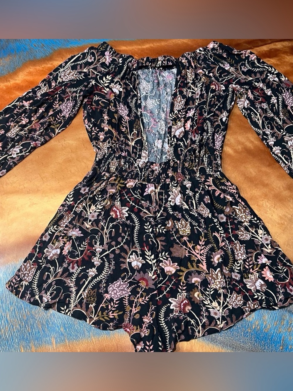 Free People Pretty and Free Floral Romper off the shoulders medium - Picture 4 of 11